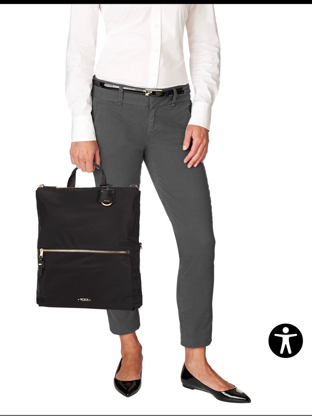 Tumi black Voyageur Jena Convertible Backpack